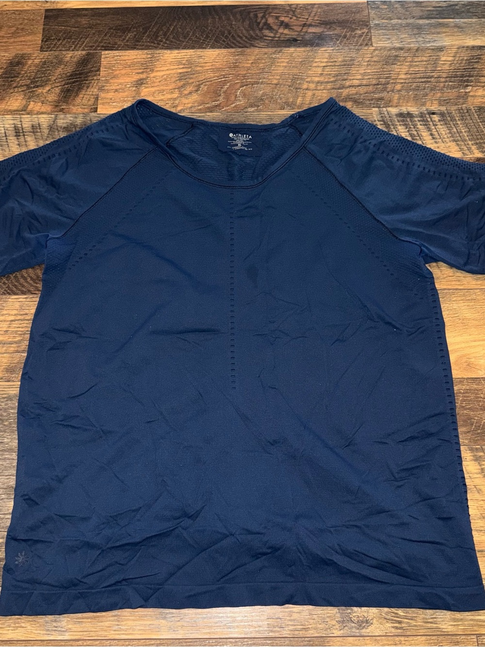 Athleta Navy Short Sleeve Performance Tee